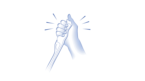 LoFric Origo Pro IFU/Quick guide illustration showing step 2 squeeze to release the salt solution