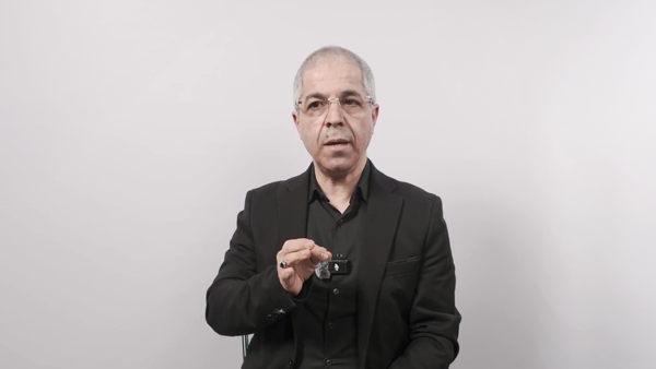 Image of Professor Boukara during his videocast interview. Done by DEX.
